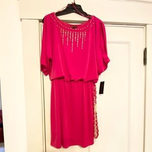 Beautiful hot pink cold shoulder dress